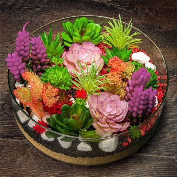 24 Mini Artificial Succulent Plants Unpotted Fake Succulents Realistic Plastic - Picture 3 of 6